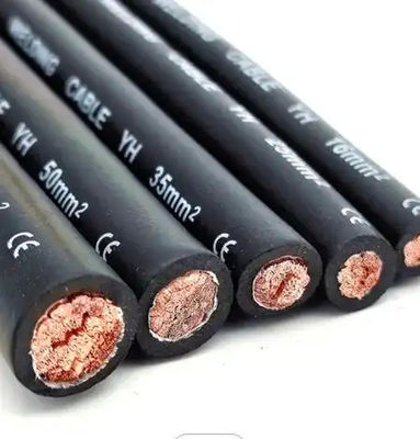 Cable de soudage en cuivre pur à haute tension 50 mm Conducteur isolé à faible perte avec isolation en caoutchouc PVC XLPE